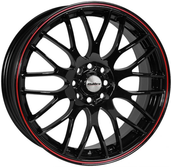 16" Calibre Motion Style Black with Red Lip alloy wheels