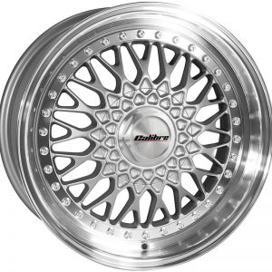17" Calibre Vintage Style Silver with Polished Dish alloy wheels