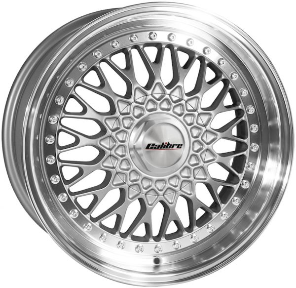 19" Calibre Vintage Style Silver with Polished Dish alloy wheels